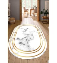 Dijital Baskılı Kaymaz Taban Yıkanabilir Oval Salon Halısı Mutfak Halısı Yolluk NDO-SD-47 (Çok Renkli)
