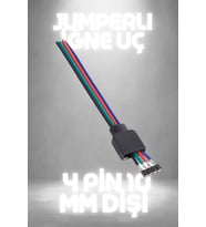 60 Adet Led Bağlantı Konnektör Soket Rgb Şerit Led 4 Pin 10 Mm Dişi Jumperlı İğne Uç