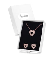 Forentina Rose Kalpli Kolye Küpe-Özel Beyaz Kutusunda Hediye Set PS3680