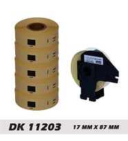 EcotagPlus Brother DK 11203 Etiket 17 mm x 87 mm - 6 x 300 Adet + Tutucu