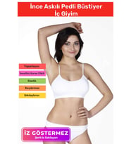 Yeni Sezon Esnek Askılı Pedli Rahat Konforlu Kadın Beyaz Ince Askılı Pedli Büstiyer İç Giyim