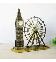 Vintage Metal İngiltere London Eye VE  Big Ben Biblo Antik Bronz 20 cm
