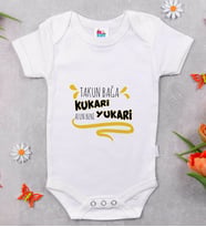BK Kids Takun Bağa Kukari Tasarımlı Beyaz Bebek Body Zıbın-1