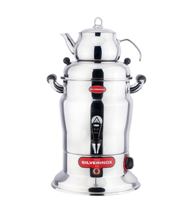 Işıkgaz Silverinox 7 Litre Tek Demlikli Çay Semaveri Otomatı Makinesi SLVR-2200-1 (Gri)