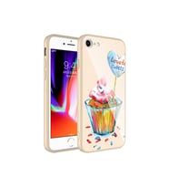 Apple iPhone 7 Uyumlu Kılıf Kamera Korumalı Desenli Sert Silikon Zore Epoksi Kapak (Model 8)