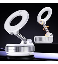 Manyetik Güçlü Açılı Vakumlu Mıknatıslı Araç Telefon Tutucu Cam Ayna Araba Araç Tutucu 360° Kullanım Beyaz Renkli