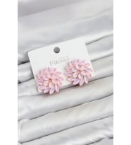 Pembe Renk Kristal Taşlı Çiçek Model Kadın Küpe TJ-BKP11919
