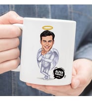 Kişiye Özel Melek Adam Karikatürlü Kupa Bardak