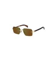 David Beckham DB 7109/S T5U MT Erkek Güneş Gözlüğü – Çerçevesiz Gold Brown Horn Tasarım Kahve Cam UV400 Koruma