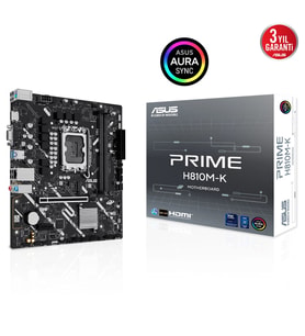 Asus Prıme H810m-k, 2xddr5, M.2, Hdmı, D-sub, Lga1851 Soket, Atx Anakart