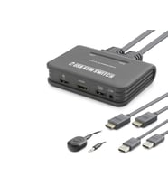 Hdmi Usb Kvm Switch 2 Port Hdmi 2 Port Usb Dahili Kablolu - Siyah HDX1361