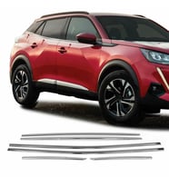 Peugeot 2008 Krom Cam Çıtası 6 Parça 2019 ve Üzeri