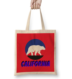 California Bear Flag Bez Çanta Uzun Saplı