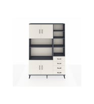 Arges Gardrop 9 Raflı 4 Çekmeceli 4 Kapaklı 132x30x195 Antrasit-Aytaşı