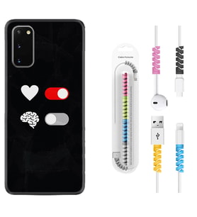 Samsung A02S A03S A10 A12 A13 A21S A22 Kılıf Kablo Koruma Spiral Silikon Love Brain 1722