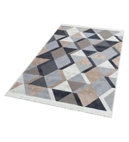 Makine Kaymaz Yıkanabilir Beyaz Geometrik Jüt Salon Mutfak Halısı Koridor Halısı Yolluk 10 beige bla