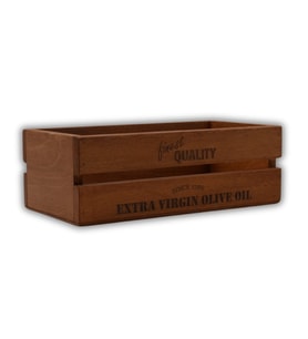Ahşap Kasa Zeytinyağlık Yağdanlık Organizer 30X15cm (Kahverengi)