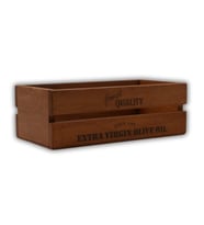 Ahşap Kasa Zeytinyağlık Yağdanlık Organizer 30X15cm (Kahverengi)