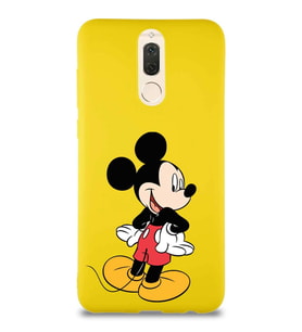 Huawei Mate 10 Lite Soft Premier Kapak Mickey Mouse-D Tasarımlı Silikon Kılıf - Sarı (Şeffaf)