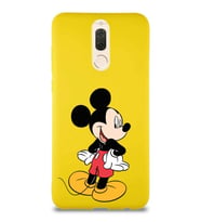 Huawei Mate 10 Lite Soft Premier Kapak Mickey Mouse-D Tasarımlı Silikon Kılıf - Sarı (Şeffaf)
