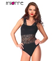 Beli Dantelli Çıtçıtlı Body (Siyah)