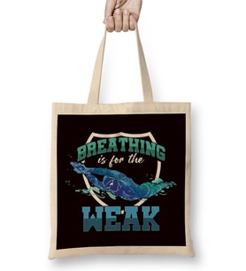 Funny Breathing For Weak Swimmer Diver Swimming Swim Athlete Bez Çanta Uzun Saplı