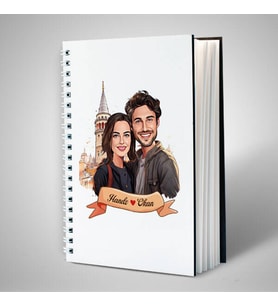 Sevgiliye Hediye Kişiye Özel Galata Kulesi ve Aşkımız Karikatürlü Defter