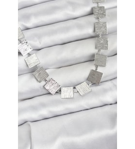 Kare Plaka Model Gümüş Renk Kadın Kolye 5886 - SSSSSS6915-7583