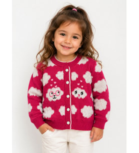 Kız Bebek Bulut Detaylı Hırka 23120