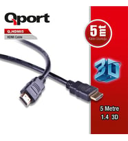 QPORT Q-HDMI5 5metre HDMI Görüntü Kablosu 3D Gold 1.4v