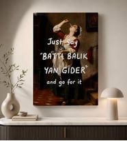 BK Gift Vintage Klasik Sanat Esprili Sözlü Dekoratif Kanvas Tablo - 14
