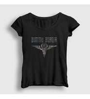 Presmono Kadın Siyah Metal Dimmu Borgir T-Shirt 142557tt