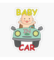 Baby in Board Arabada Bebek Var Sticker Yapıştırma 18cm mm1