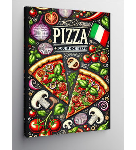 Kanvas Tablo Çift Katlı Pizza Afişi