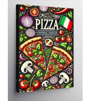 Kanvas Tablo Çift Katlı Pizza Afişi