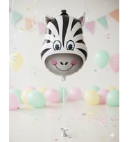 18 İnç Safari Zebra Folyo Balon - Doğum Günü Parti Dekorasyon Balonu