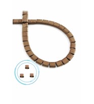 Hematit Doğal Taş Mat Kahverengi Kare Kesim Çift Delik 6x6mm Dizi [AA]