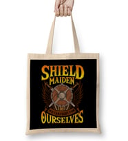 Shield Maiden We Can Fight For Ourselves Nordic Bez Çanta Uzun Saplı