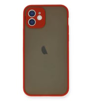Newface Apple iPhone 12 Mini Kılıf Montreal Silikon Kapak - Kırmızı