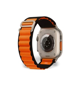 Cosmostech Akıllı Saat Watch için Uyumlu 42MM 44MM 45MM 49MM 1/2/3/4/5/6/se/7/8/ultra Çift Katman Kordon ve Kayışı Siyah(Turuncu)