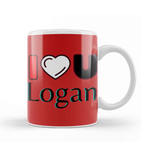 Logan Name personalized Custom Vintage Retro Rainbow Design Gift Baby Gift For Him Kupa Bardak Porselen