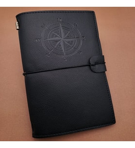 Siyah Deri Pusula Defter
