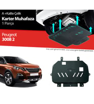 Peugeot 3008 Çelik Karter Muhafaza Koruma 2016 2017 2018 2019 2020 2021 2022 2023