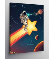 Kanvas Tablo Yıldızda Uçan Astronot