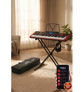 Midex PS-5200RD-HS Pro Org 61 LED Işıklı Tuş Hassasiyetli Bluetooth Midi Kulaklık Stand