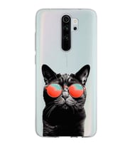 PrintiFy Xiaomi Redmi Note 8 Pro ile Uyumlu 1mm Slim Fit Kedi 3 050d Baskılı Şeffaf  Kılıf