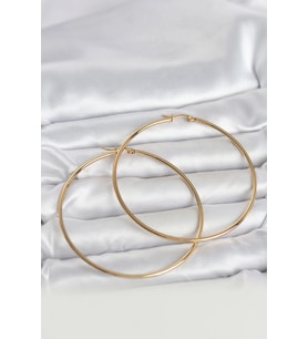 316L Çelik Gold Renk 70 mm Kadın Halka Küpe 5886
