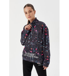 No Fear Kadın Sweatshirt Crop Batik 72524 (Siyah)