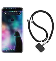 TCL 10L 10 Plus 10SE 20E 20SE 30 L7 Kılıf Boyun Askılı Silikon Window Cat 1787