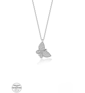 SWAROVSKİ TAŞLI  ZİRCONİA KELEBEK 925 AYAR GÜMÜŞ KOLYE